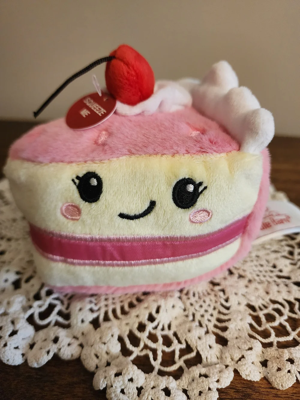 Cute Pink Plush Cake Slice Stuffed Toy - Plush Cuddle Barn 